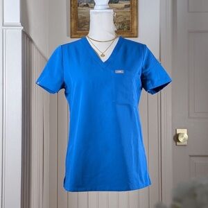 FIGS Catarina Royal Blue One-Pocket Scrub Top XS